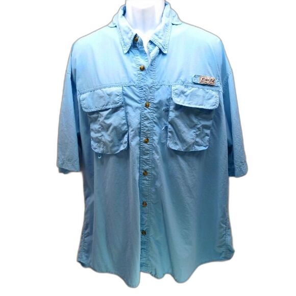 Bimini Bay Outfitters Casual Button Down Shirt Angler Vented  Men's XXL Blue - Picture 1 of 11